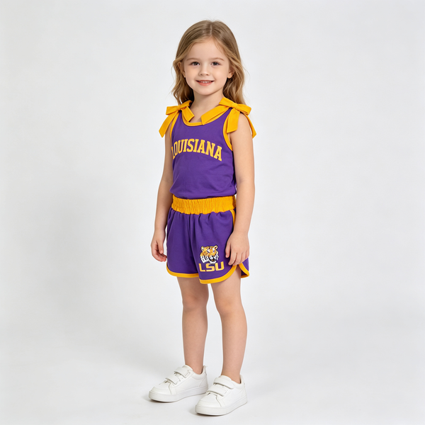 RTS GSSO3832 baby girl clothes cotton +vinyl toddler girl summer outfit summer shorts set 2