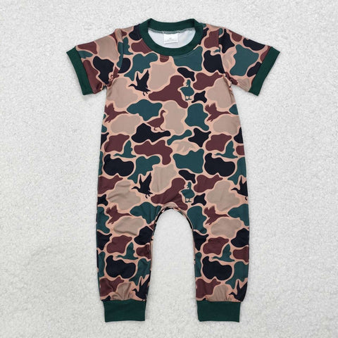 SR1816 RTS baby boy clothes camo boy summer romper