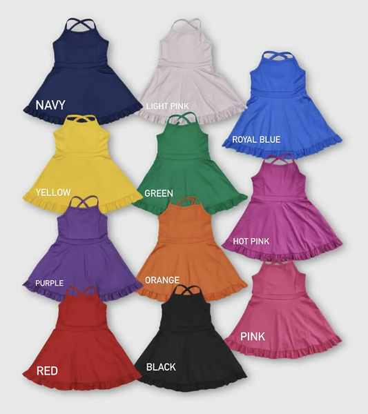 RTS toddler clothes matching clothing solid colors dress kids summer yoga clothing sports dress-2026.1.31