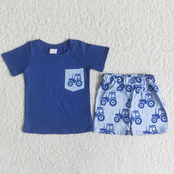 C12-4 baby boy clothes blue pocket summer shorts set summer outfit-promotion 2024.5.11 $5.5