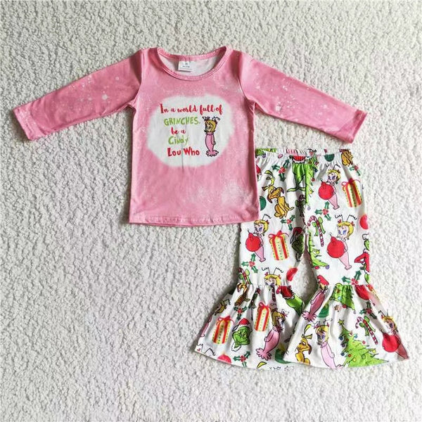 GLP0208 cartoon pink kids clothes girls christmas boutique kids clothing-promotion 2025.11.8 $5.5