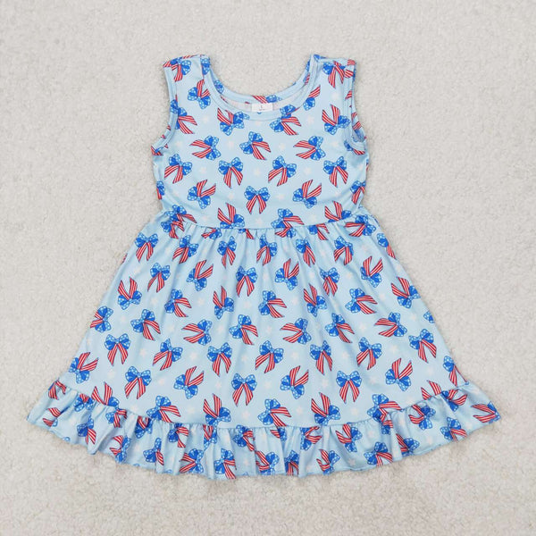 GSD1965 RTS girl clothes 4th of July sleeveless girl summer dress