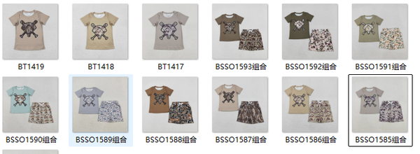 RTS baby clothes  baseball print boy summer shorts set-2025.12.9