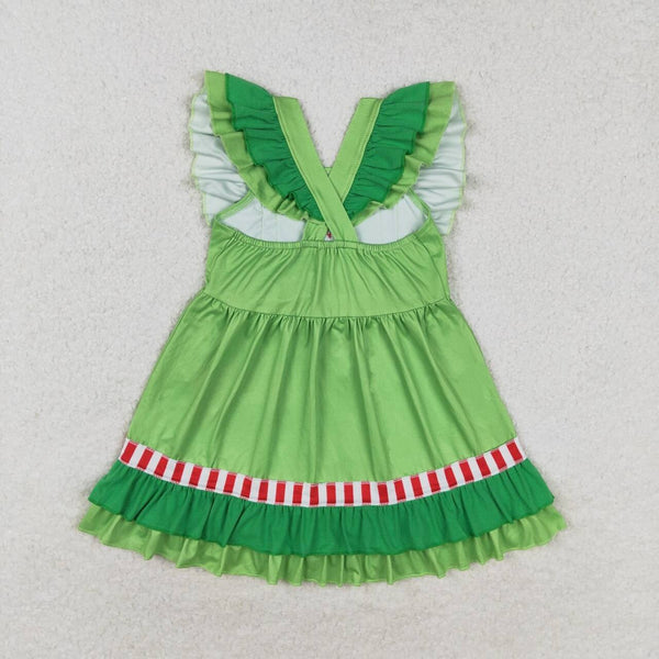 GSD1356 RTS toddler girl clothes heart green girl christmas dress