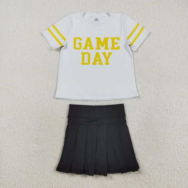 RTS girl clothes girl summer set  vinyl game day girl summer short skirt set-2025.9.4