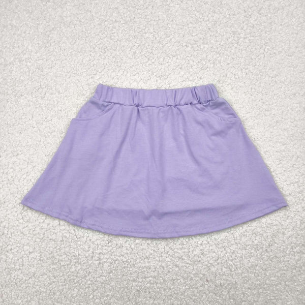 GLK0067 RTS girls clothes pure cotton purple girl summer shots skirt