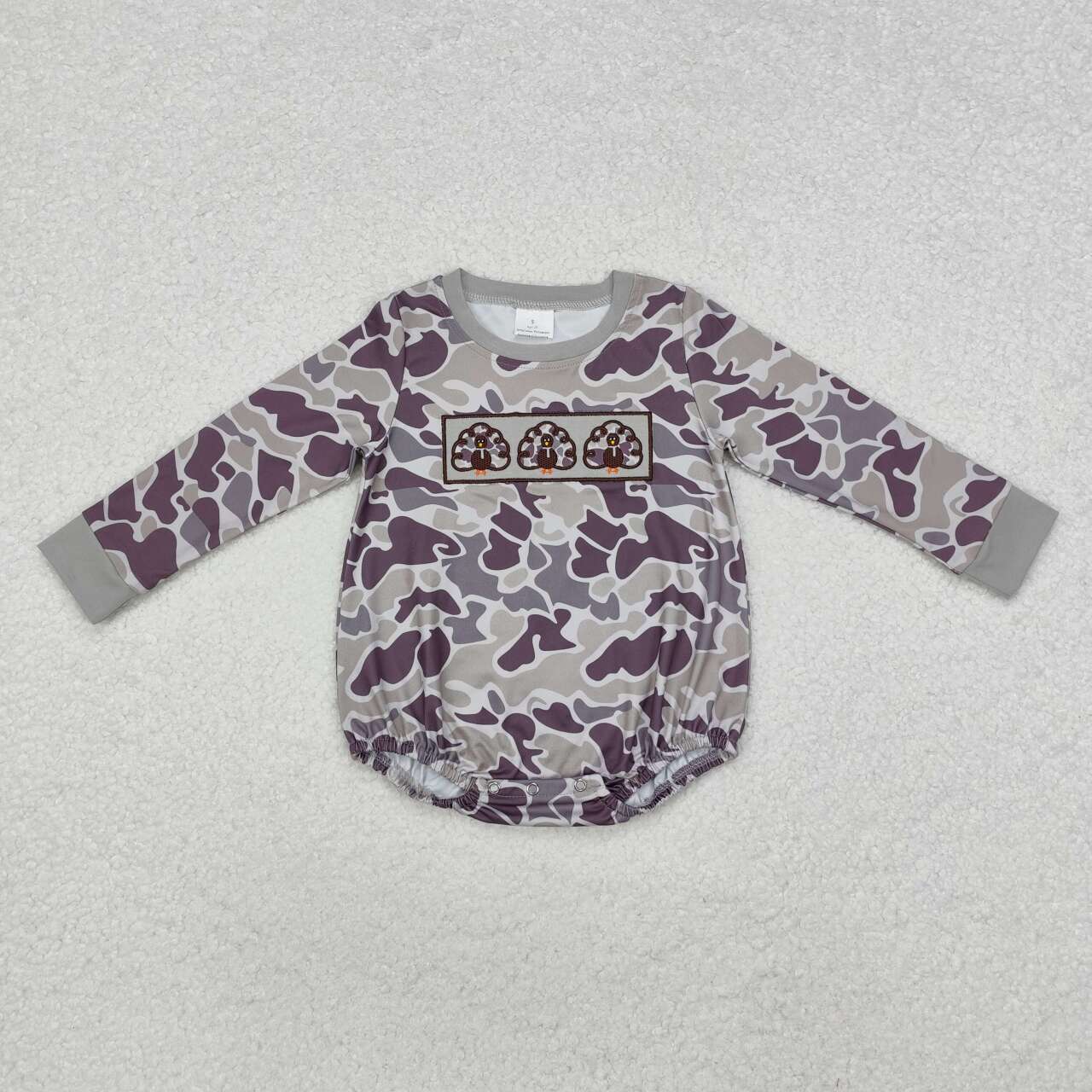 LR1846 RTS baby boy clothes camo turkey boy winter bubble embroidery thanksgiving clothes