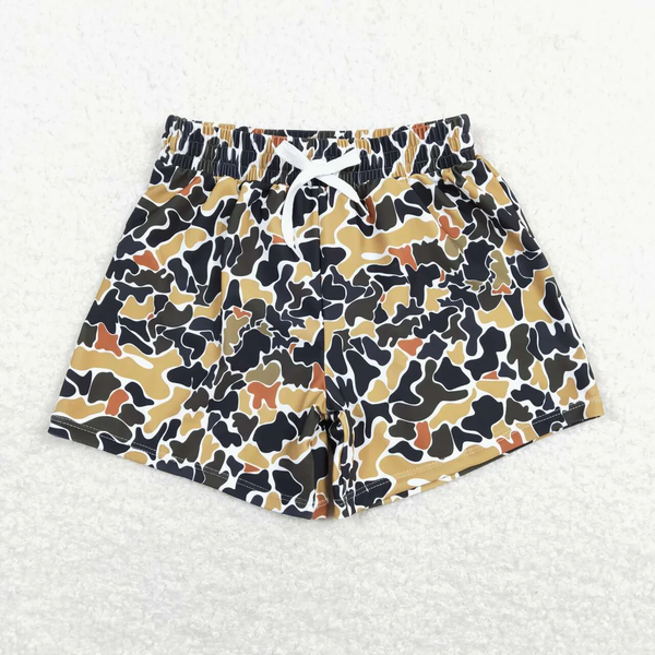 RTS 3-6M-6-7T toddler clothes matching clothing camo print shorts baby boy summer swim trunks-2026.2.2
