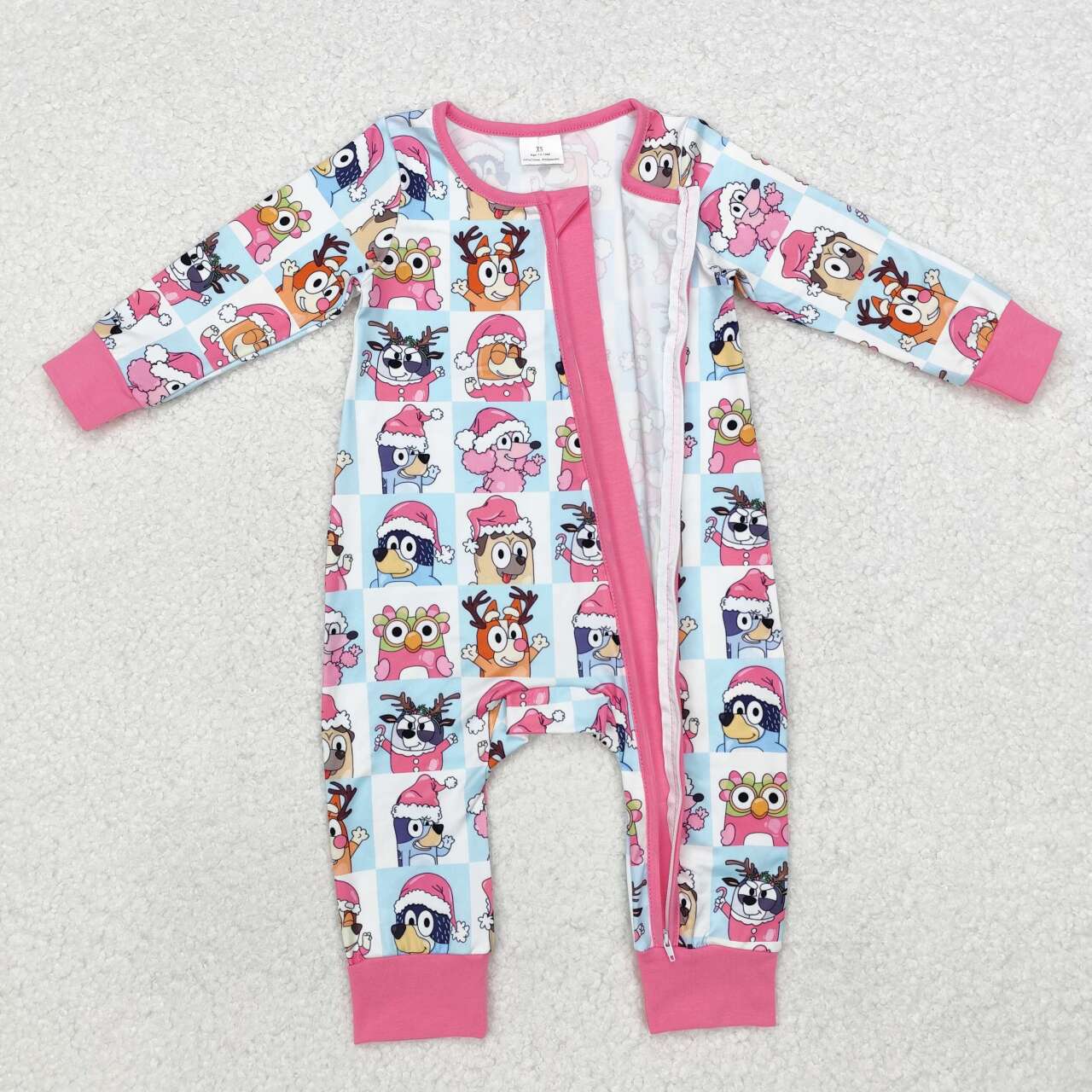 LR1783 RTS baby girl clothes cartoon dog girl christmas winter romper