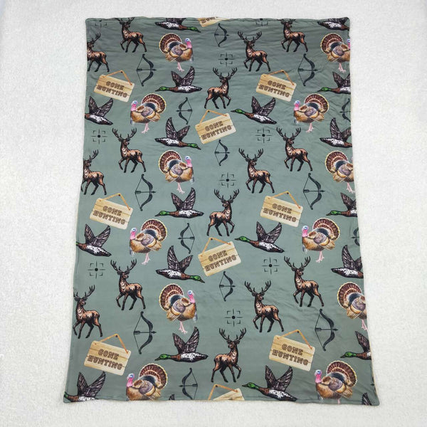 BL0151 RTS baby blanket hunting turkey baby minky blanket