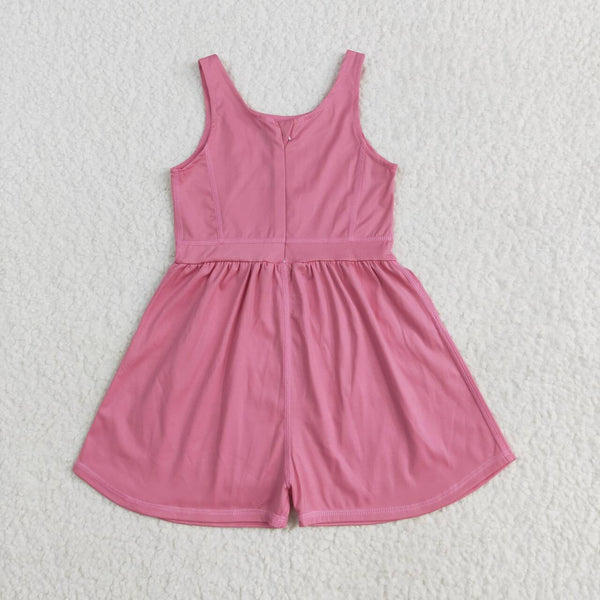 SR3024 RTS girl clothes pink girls summer jumpsuit yoga clothes atheletic clothes