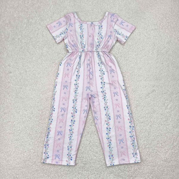 SR2941 RTS girl clothes floral girls summer jumpsuit