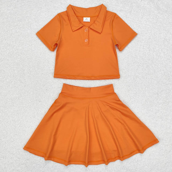 GSD1394 RTS toddler girl clothes  orange girl summer yoga outfits summer outfit