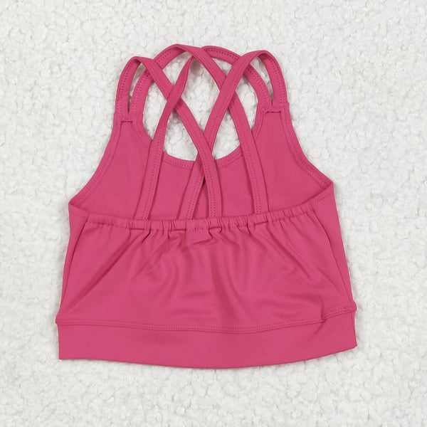 GSD2442 RTS girl clothes pink girl summer top vest yoga clothes atheletic clothes