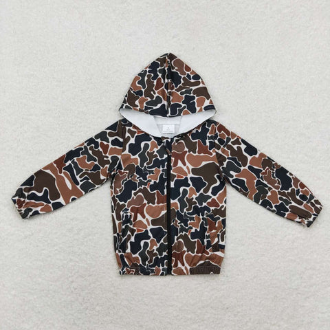 GT0635 RTS  toddler girl clothes camouflage girl winter hoodie top winter coat