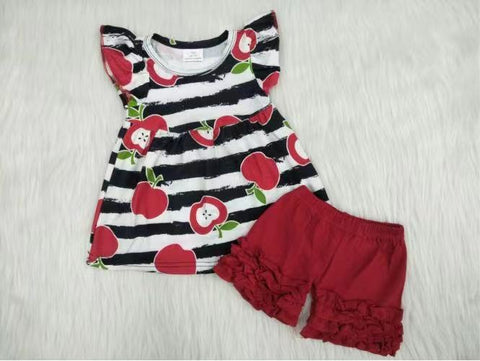 girl apple back to school summer flutter set