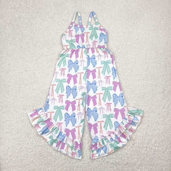 SR2847 RTS girl clothes bows girls summer jumpsuit