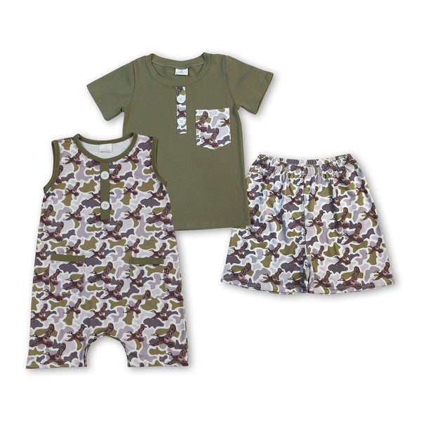 RTS  Matching clothing kids mallard  print baby boy summer clothing-2026.5.11
