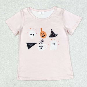 GT0698 RTS toddler girl clothes ghost girl halloween top tshirt