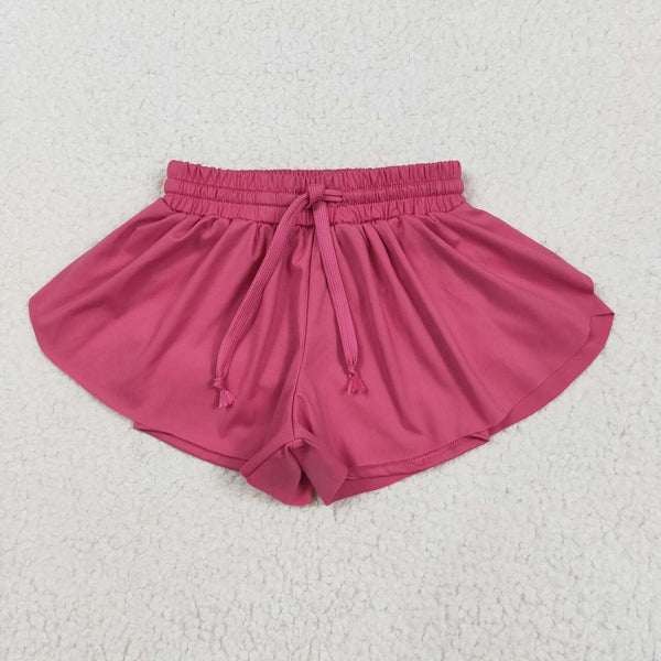 SS0545 RTS  girl clothes hot pink girl summer shorts yoga shorts atheletic clothes