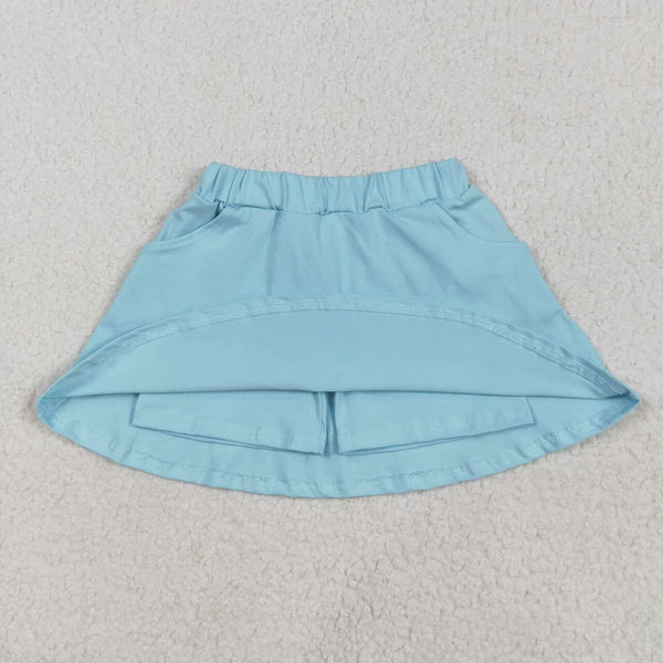 GLK0065 RTS girls clothes pure cotton blue girl summer shots skirt