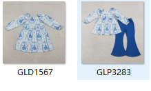 RTS kids matching clothing castle print clothing baby girl winter clothing-2026.1.19