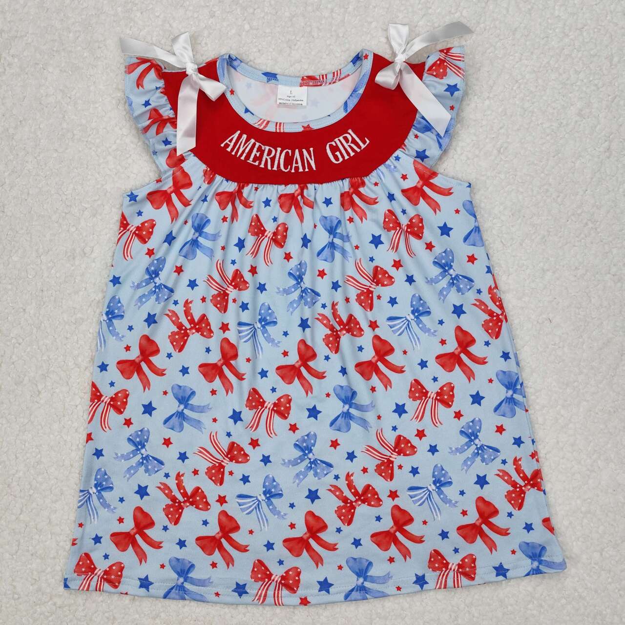 GSD1827 RTS girl clothes america girl 4th of July patriotic summer dress-Embroidery