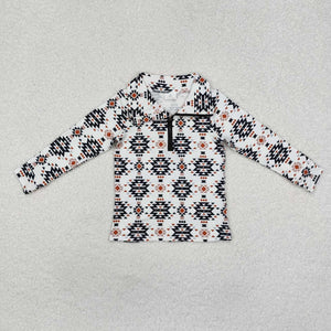 BT0937 RTS toddler boy clothes aztec boy winter  zipper top