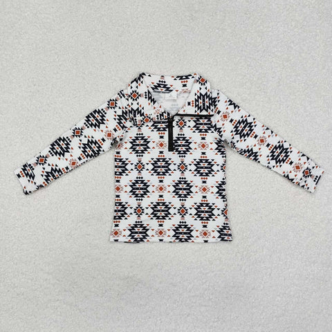 BT0937 RTS toddler boy clothes aztec boy winter  zipper top