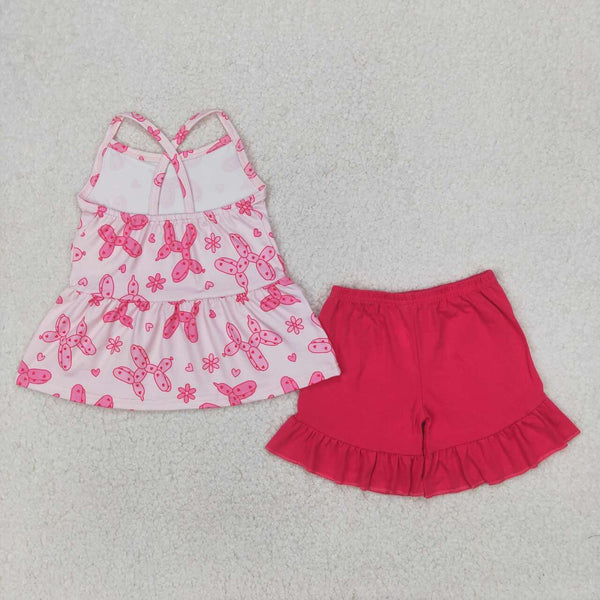GSSO2439 RTS girl clothes pink bows toddler girl summer outfit