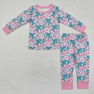 GLP1911 RTS toddler girl clothes cowgirl girl winter pajamas set