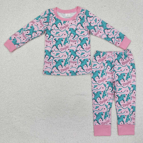 GLP1911 RTS toddler girl clothes cowgirl girl winter pajamas set