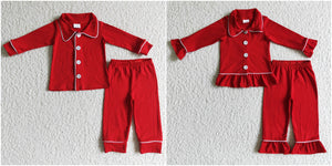 sleepwear matching winter red christmas pajamas