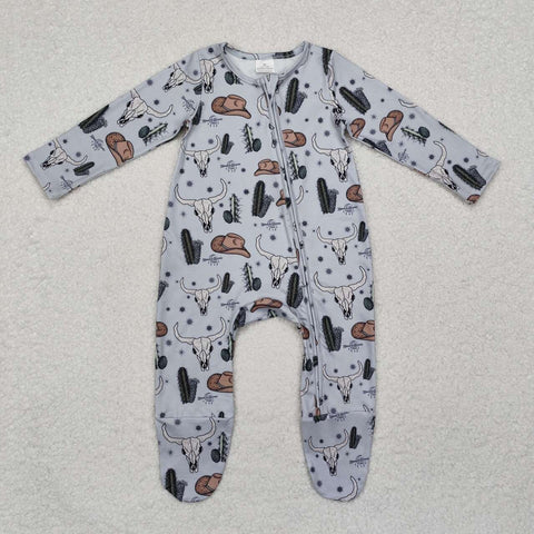 LR2098 RTS baby girl clothes western clothes boy winter zipper romper sleep wear