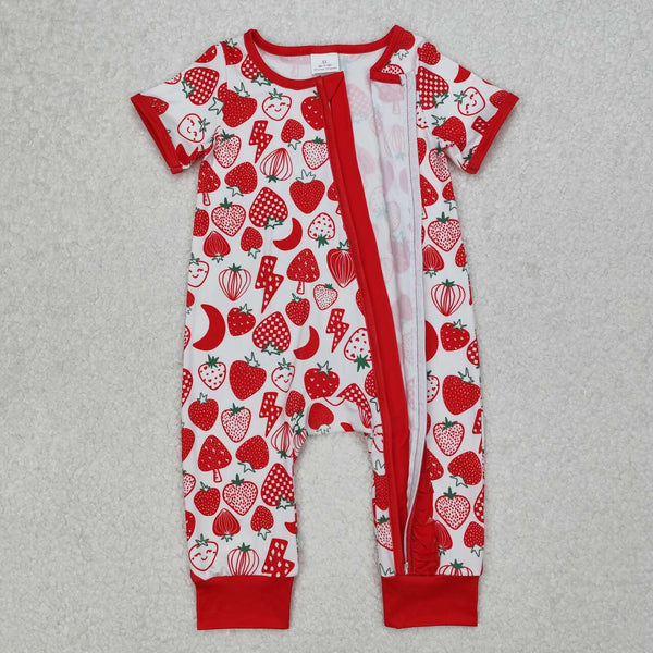 SR2500 RTS baby girl clothes strawberry girl summer romper