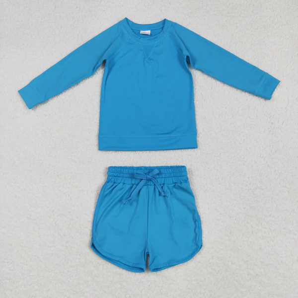 RTS toddler clothes matching clothing solid color set kids summer yoga clothing