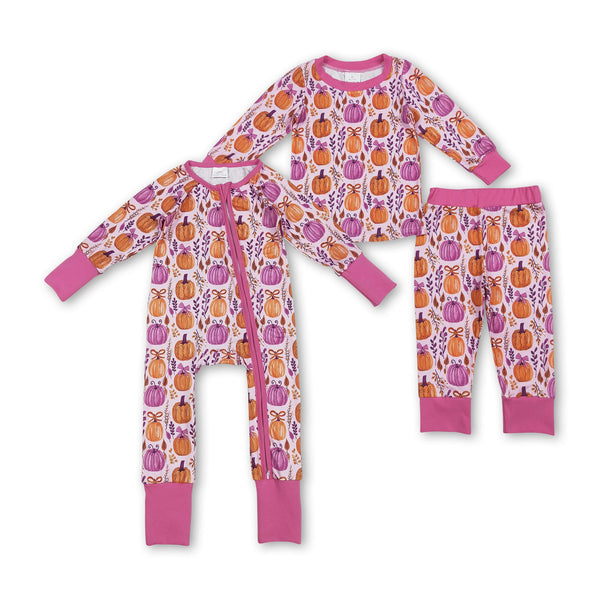 RTS kids matching clothing pumpkin print clothing girl winter clothing-2025.6.21