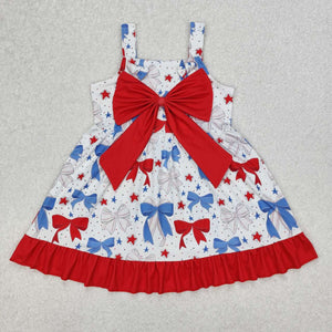 GSD1866 RTS Girl clothes bows girl 4th of July Patriotic summer dress