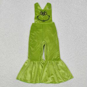 SR2013 RTS baby girl clothes embroidery christmas overalls cartoon velvet girl winter christmas jumpsuit