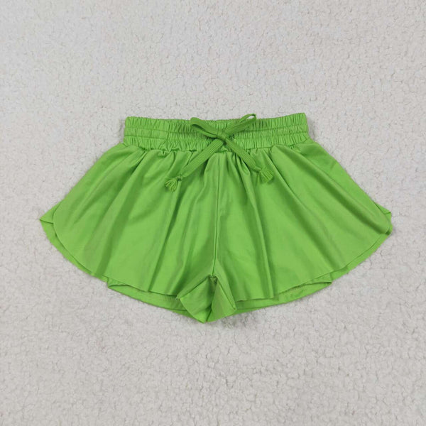 SS0548 RTS girl clothes green girl summer shorts yoga shorts atheletic clothes