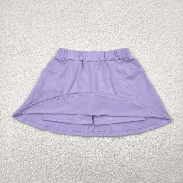 GLK0067 RTS girls clothes pure cotton purple girl summer shots skirt