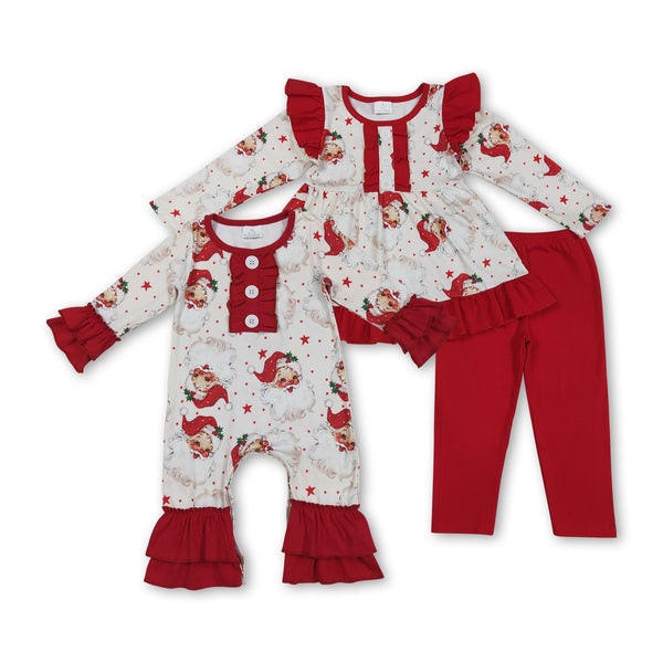RTS kids matching clothing santa print clothing girl christmas winter clothing-2025.8.7