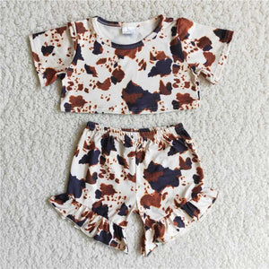 B6-15 toddler girl clothes browm cow girl summer outfit-promotion 2024.5.13 $2.99