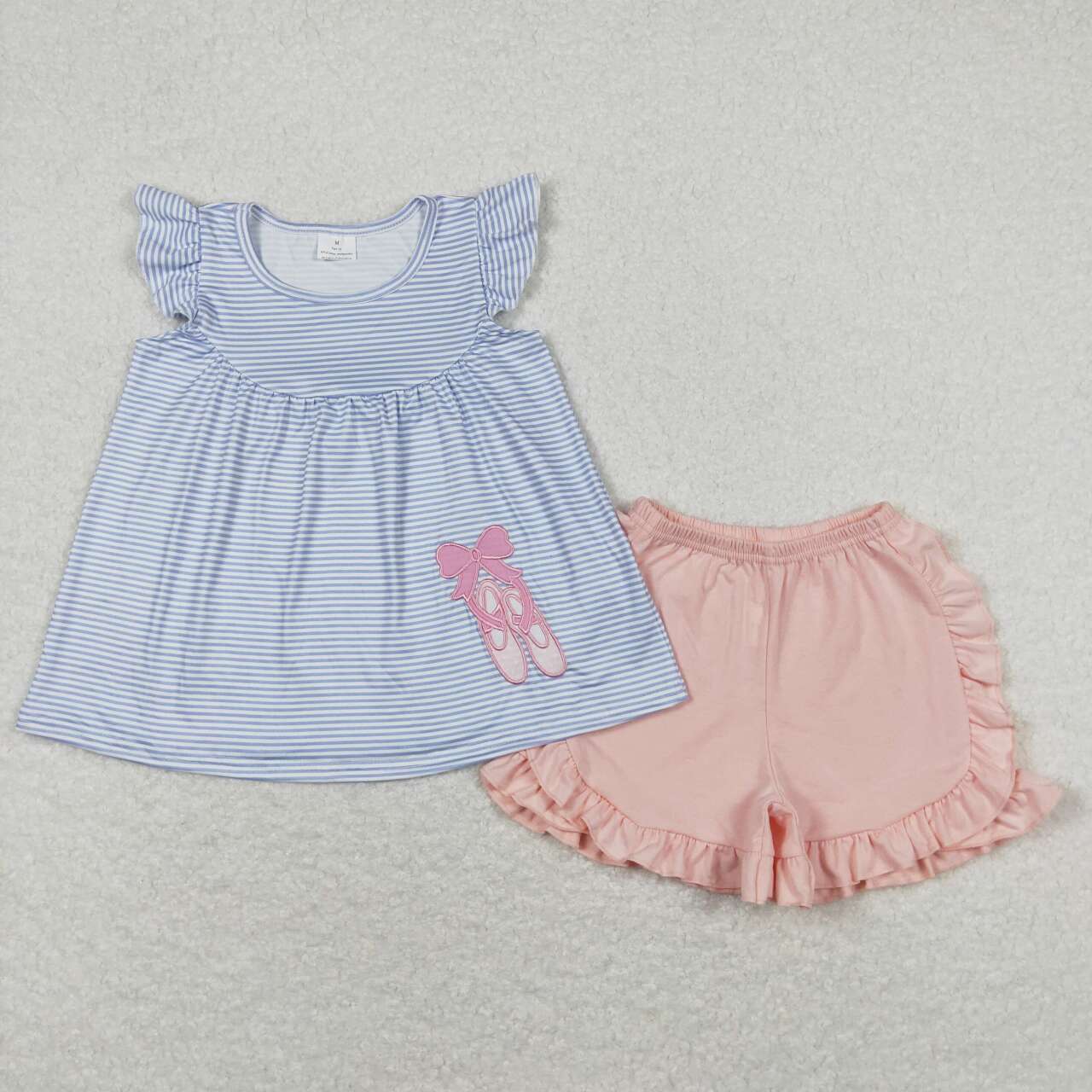 GSSO0582 RTS baby girl clothes ballet shoes embroidery girl summer outfits