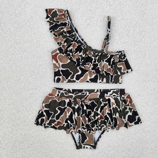 S0481 RTS girl clothes girl leopard swim suit beach wear swim wear