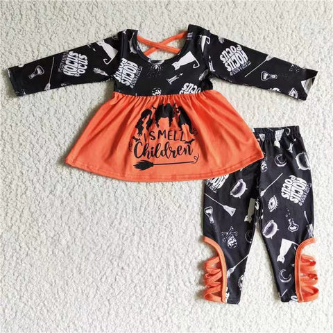 GLP0158 orange baby girl clothes toddler halloween outfit