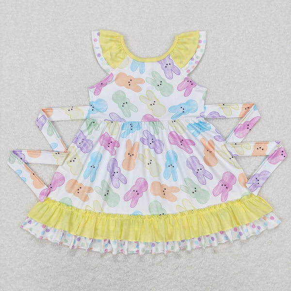 GSD0610 baby girl clothes girl bunny dress toddler easter dresses