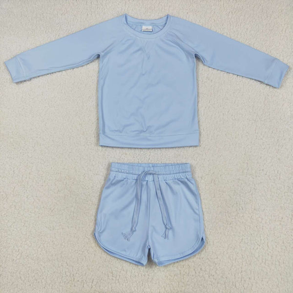 GT0970 RTS toddler girl clothes blue sports yoga outfits atheletic clothes