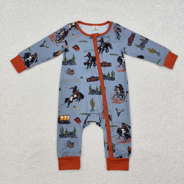 LR1858 RTS baby boy clothes cowboy boy winter romper-bamboo