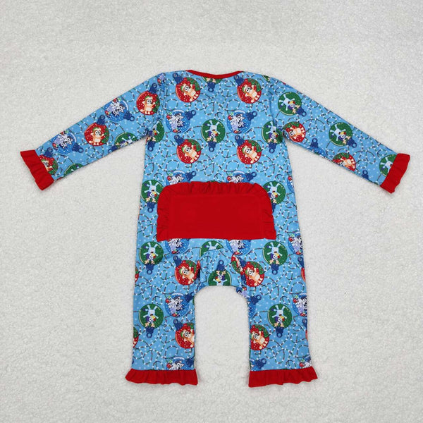 LR1314 RTS baby girl clothes cartoon dog girl christmas winter romper